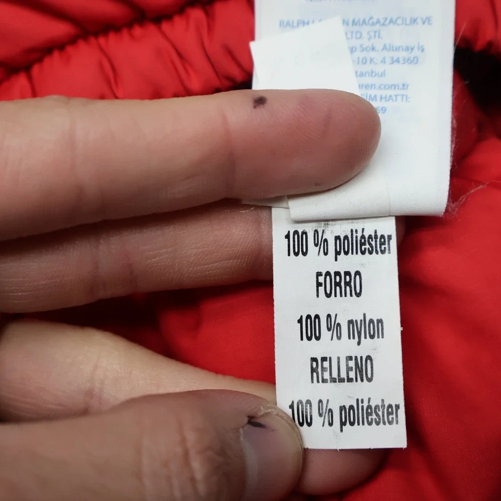 Ralph‎ Lauren Bunting Kids 24M Red Quilted Puffer Snowsuit Winter Mittens Footed